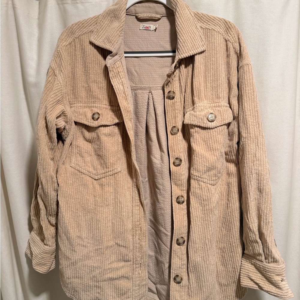 Faherty Beige Corduroy Shirt